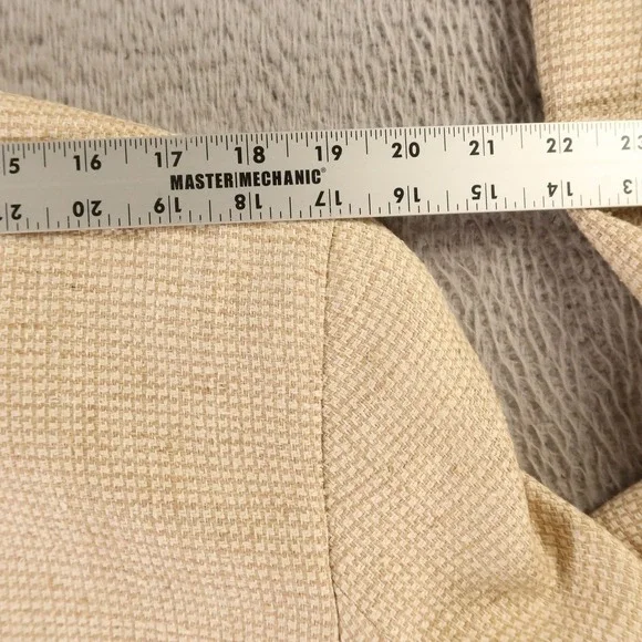 VTG Jos A Bank Jacket 44R L Beige Micro check textured weave 100% Silk Blazer - Picture 15 of 16